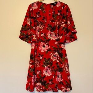 Lulu's Red Floral Women's Dress